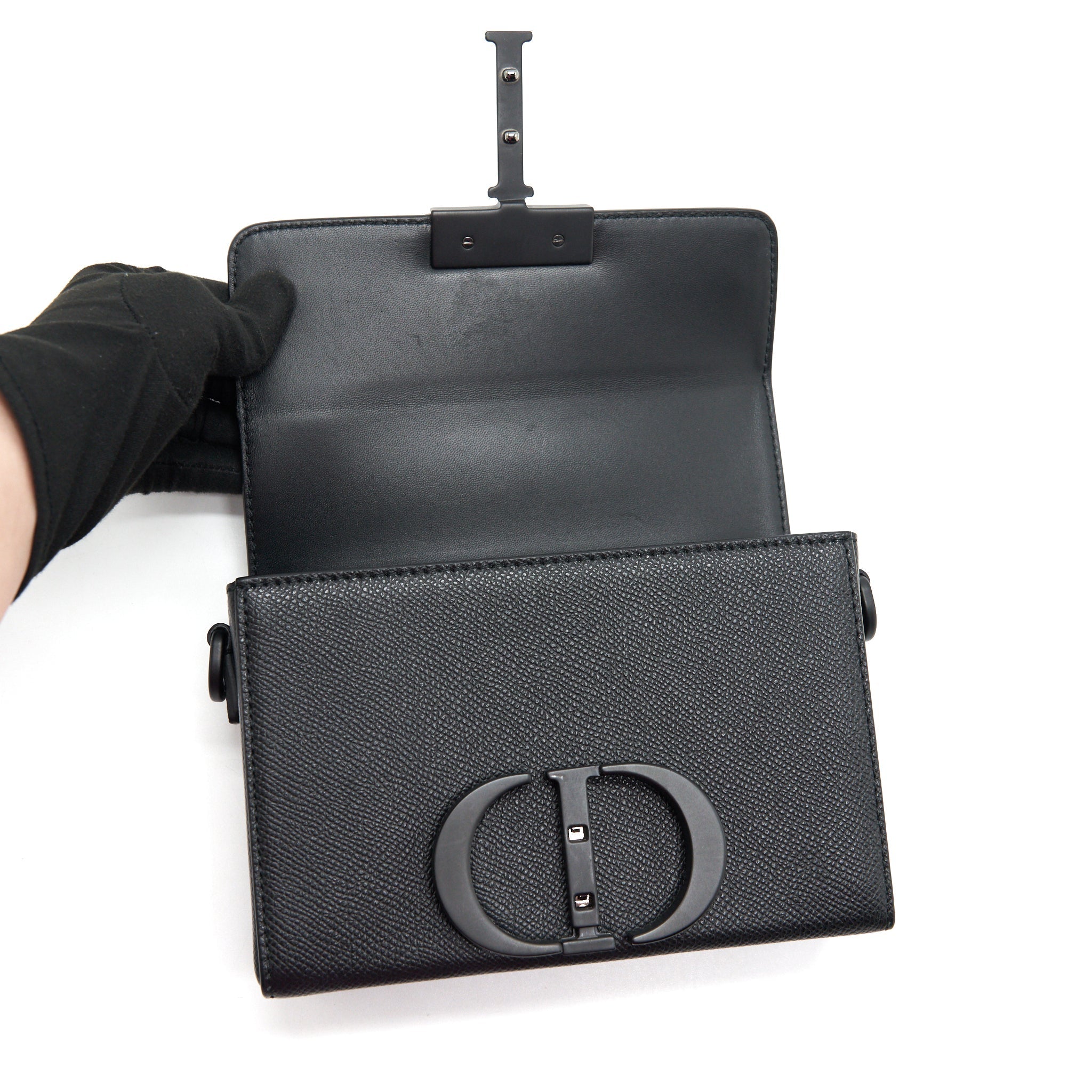 DIOR 30 MONTAIGNE BOX BAG IN GRAINED CALFSKIN SO BLACK