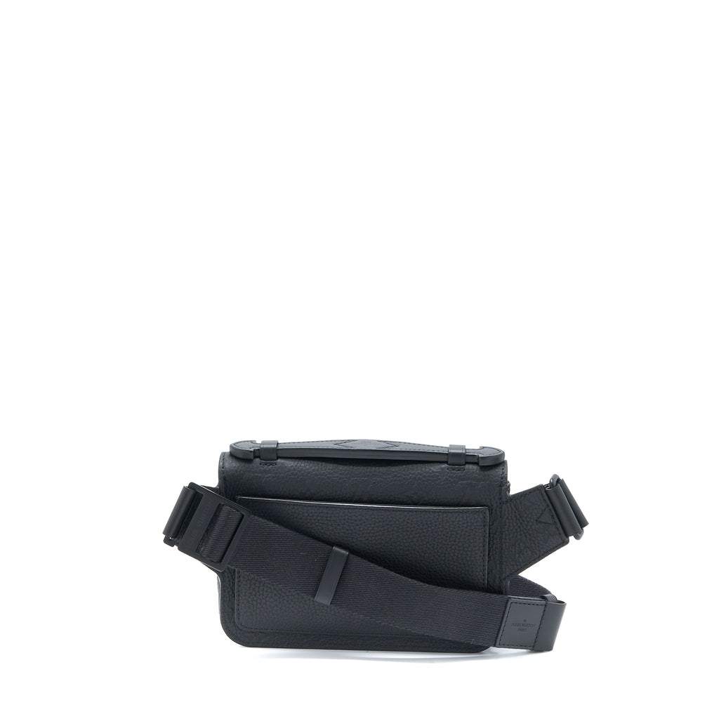 LOUIS VUITTON S LOCK SLINGBAG MONOGRAM-EMBOSSED TAURILLON BLACK BLACK HARDWARE (NEW VERSION)