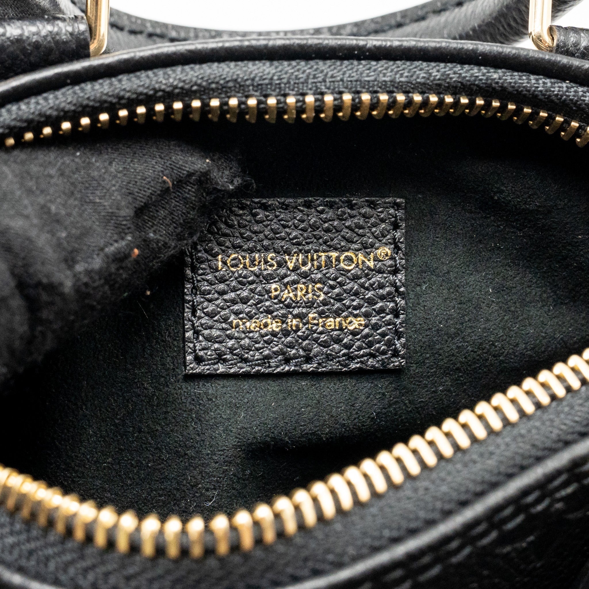 LOUIS VUITTON NANO SPEEDY MONOGRAM EMPREINTE LEATHER BLACK GHW