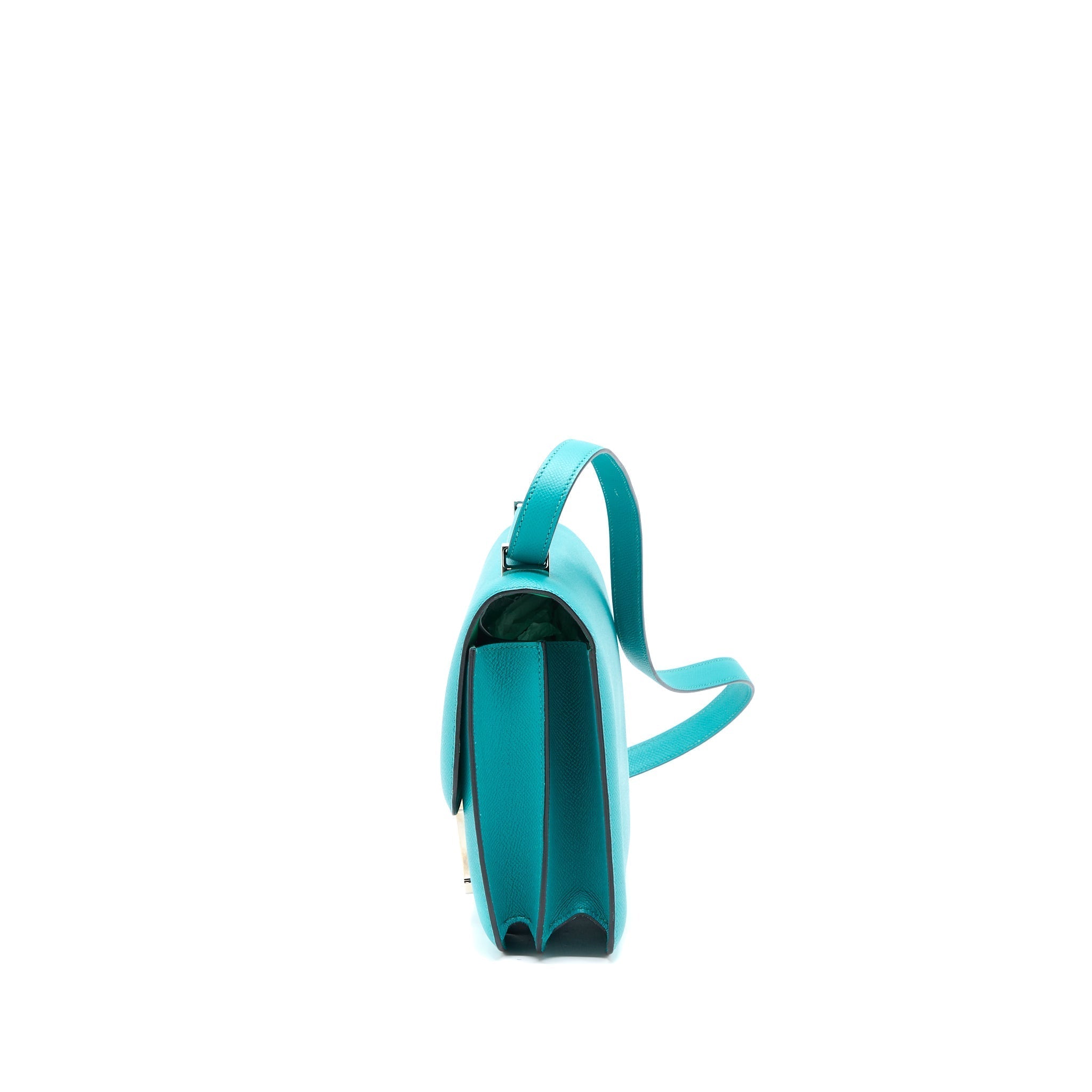 HERMES CONSTANCE 24 EPSOM 7F BLUE PAON/6W MENTHE ENAMEL HARDWARE
