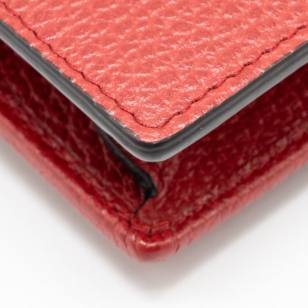 GUCCI INTERLOCKING CHAIN WALLET CALFSKIN RED GHW
