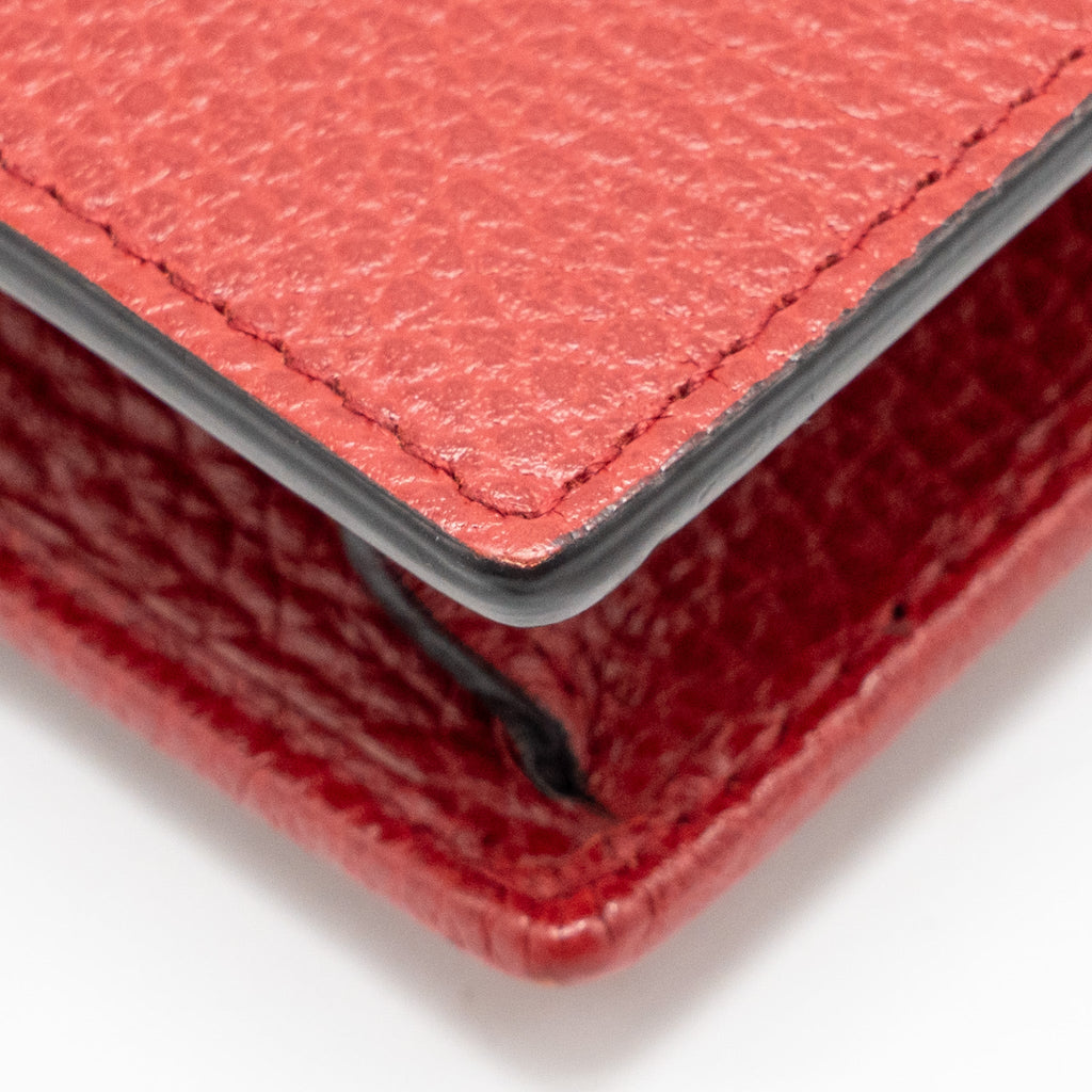 GUCCI INTERLOCKING CHAIN WALLET CALFSKIN RED GHW