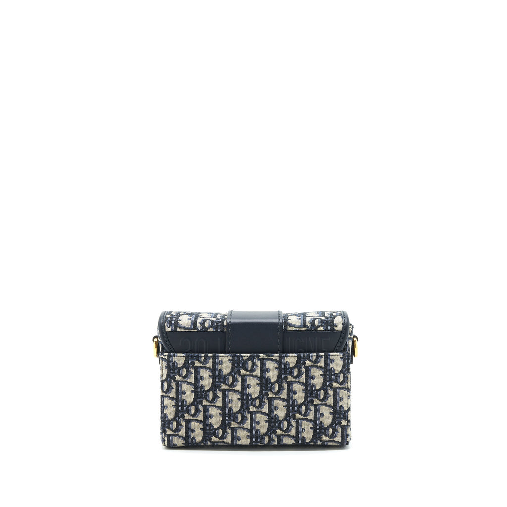 DIOR 30 MONTAIGNE MINI BOX BAG BLUE OBLIQUE