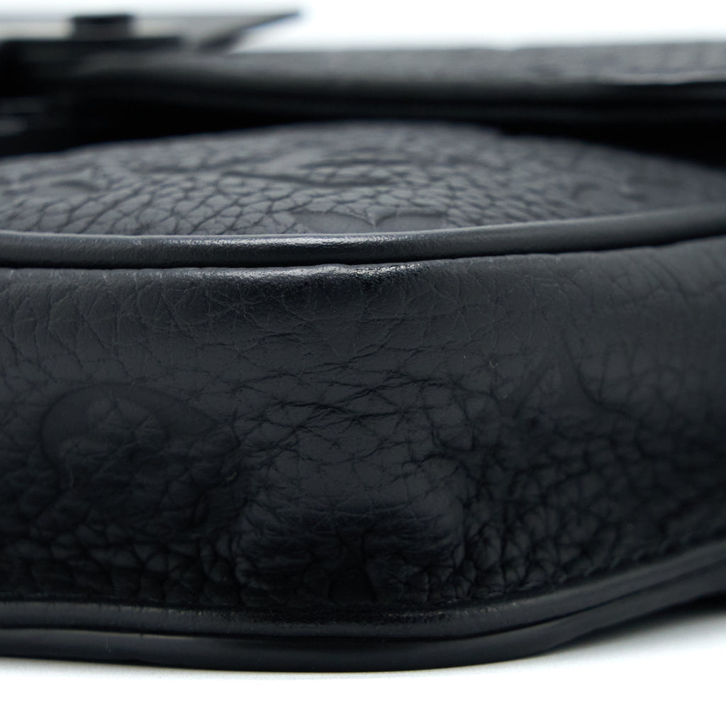 LOUIS VUITTON S LOCK SLINGBAG MONOGRAM-EMBOSSED TAURILLON BLACK BLACK HARDWARE (NEW VERSION)