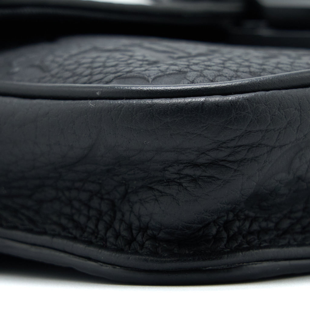 LOUIS VUITTON S LOCK SLINGBAG MONOGRAM-EMBOSSED TAURILLON BLACK BLACK HARDWARE (NEW VERSION)