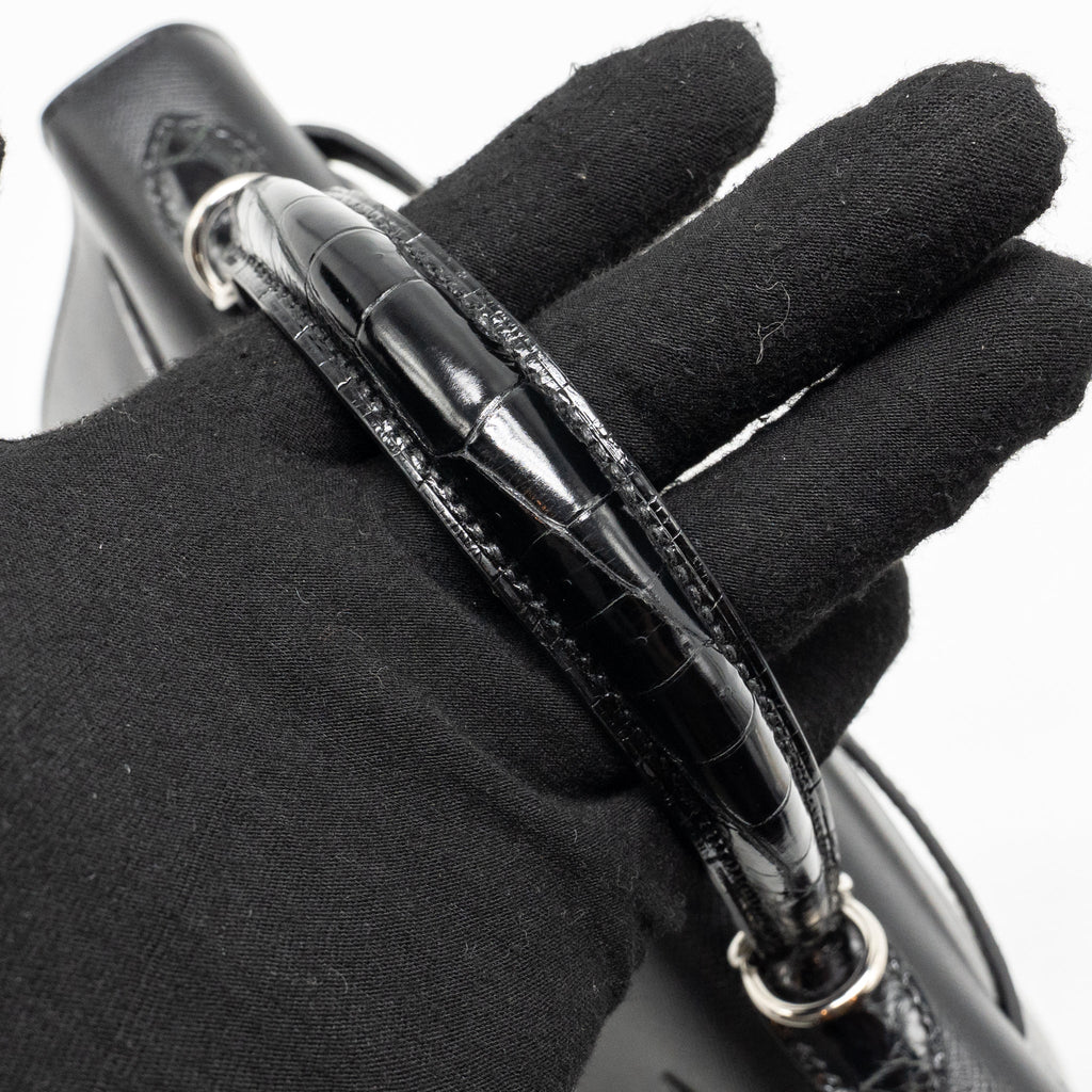 HERMES TOUCH KELLY 25 MADAME / CROCODILE NILOTICUS BLACK SHW