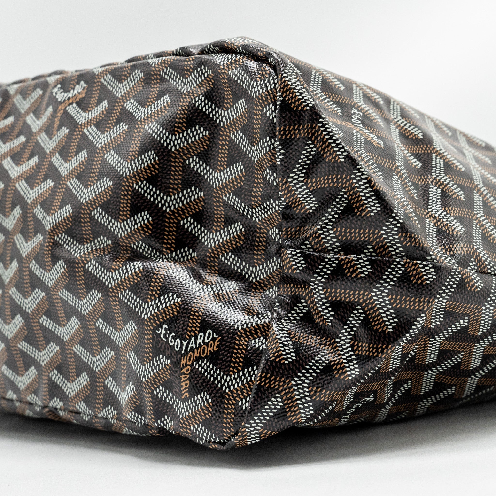GOYARD SAINT LOUIS PM TOTE BAG GOYARDINE CANVAS/CALFSKIN BLACK SHW