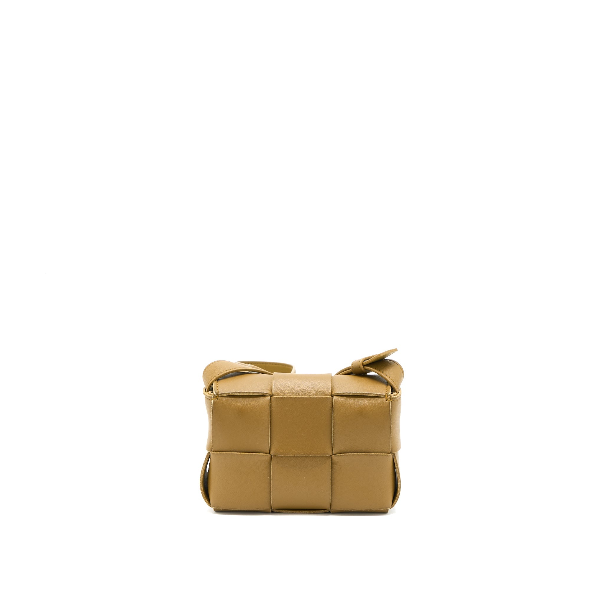 BOTTEGA VENETTA MINI CASSETTE CROSSBODY BAG OLIVE BROWN LGHW
