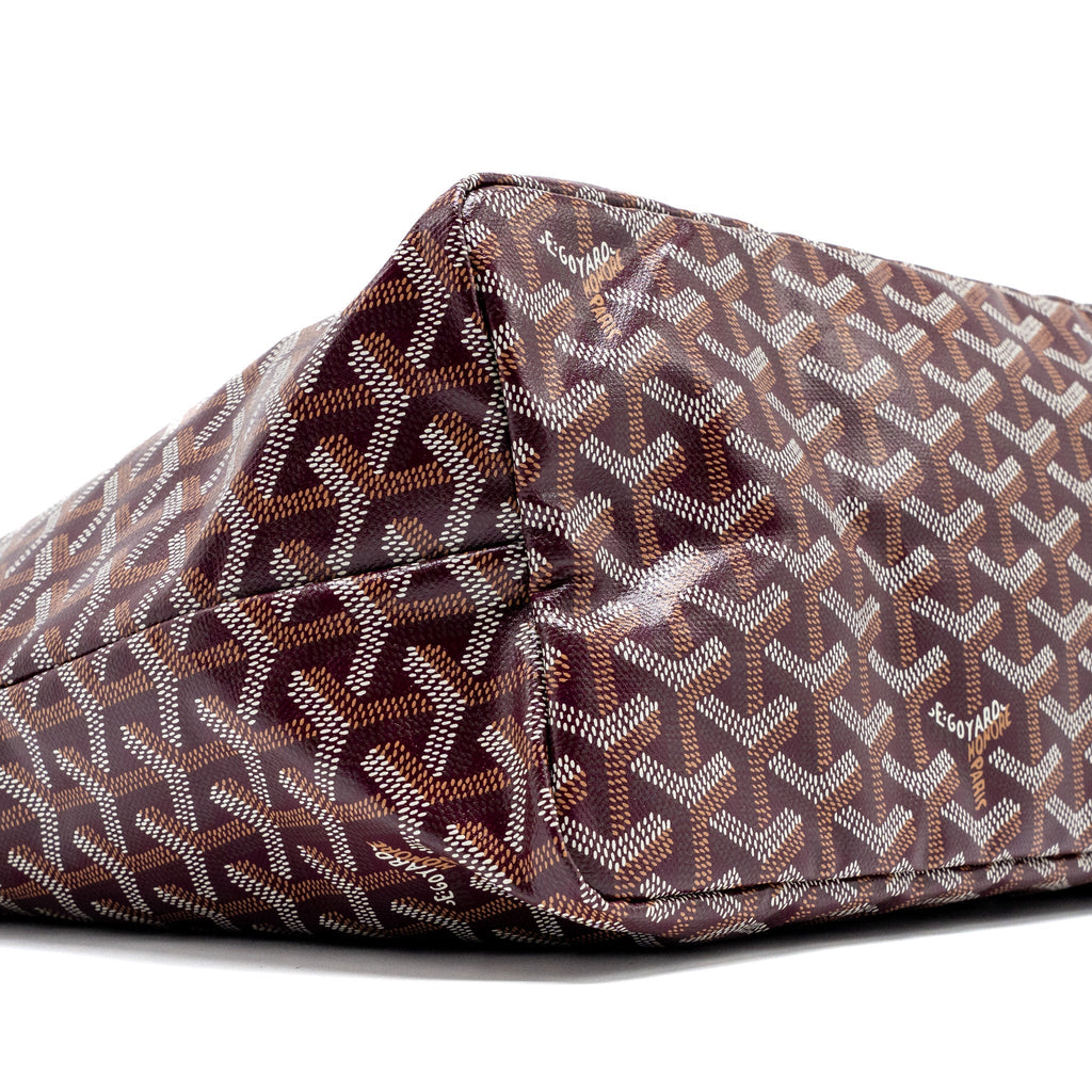 GOYARD SAINT LOUIS PM TOTE BAG GOYARDLINE CANVAS/CALFSKIN BURGUNDY SHW