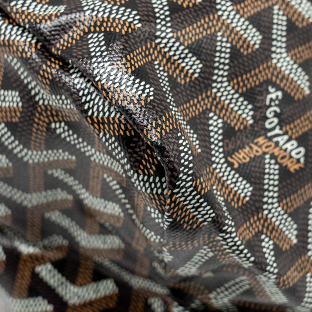 GOYARD SAINT LOUIS PM TOTE BAG GOYARDINE CANVAS/CALFSKIN BLACK SHW