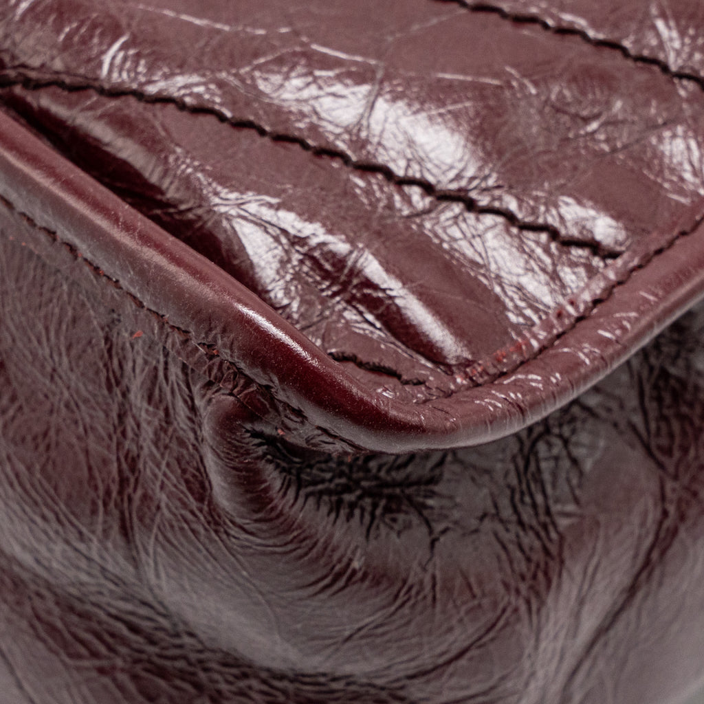 SAINT LAURENT YSL MEDIUM NIKI SHOULDER BAG CALFSKIN BURGUNDY RUTHENIUM SHW