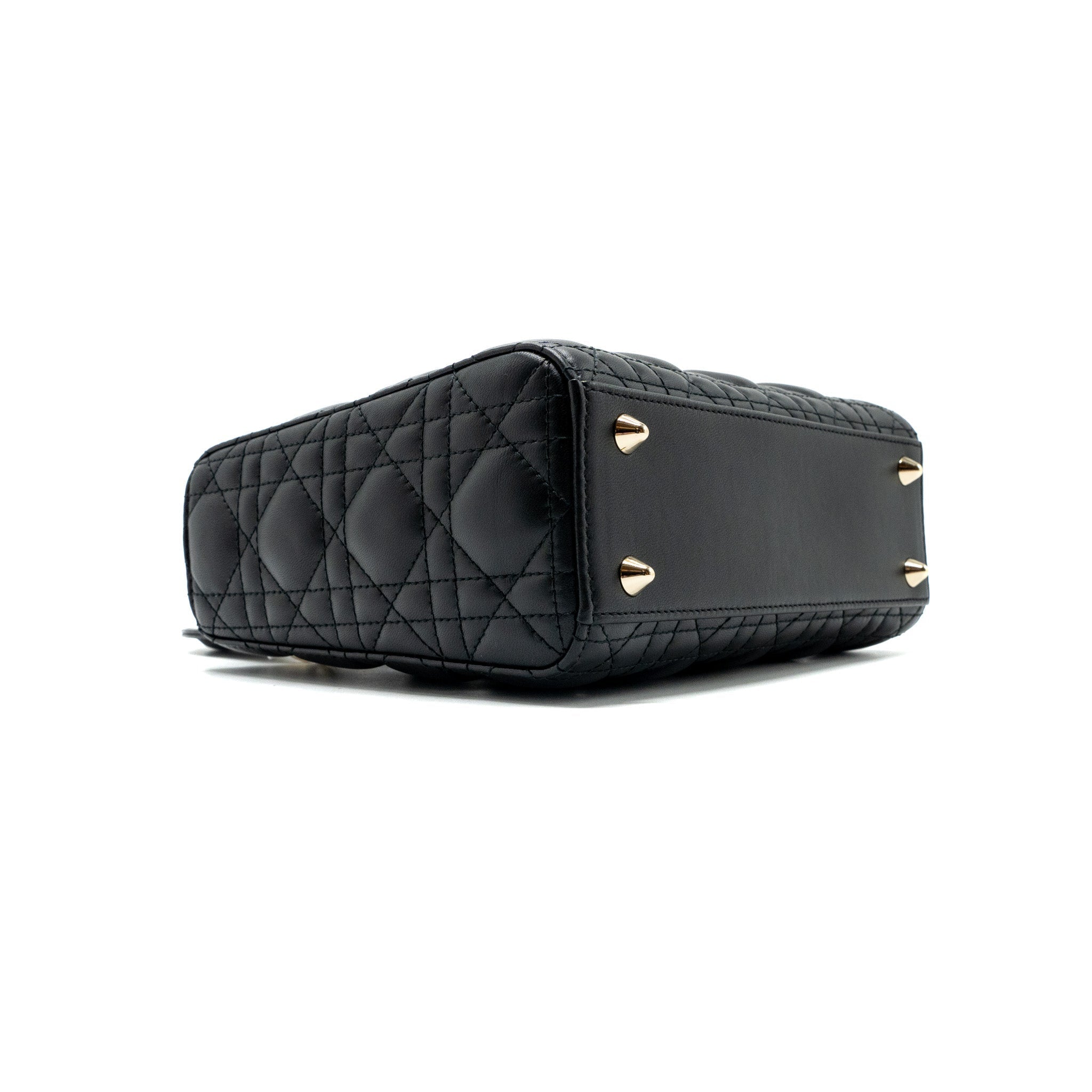 DIOR SMALL LADY DIOR LAMBSKIN BLACK LGHW