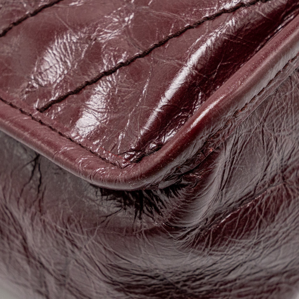 SAINT LAURENT YSL MEDIUM NIKI SHOULDER BAG CALFSKIN BURGUNDY RUTHENIUM SHW