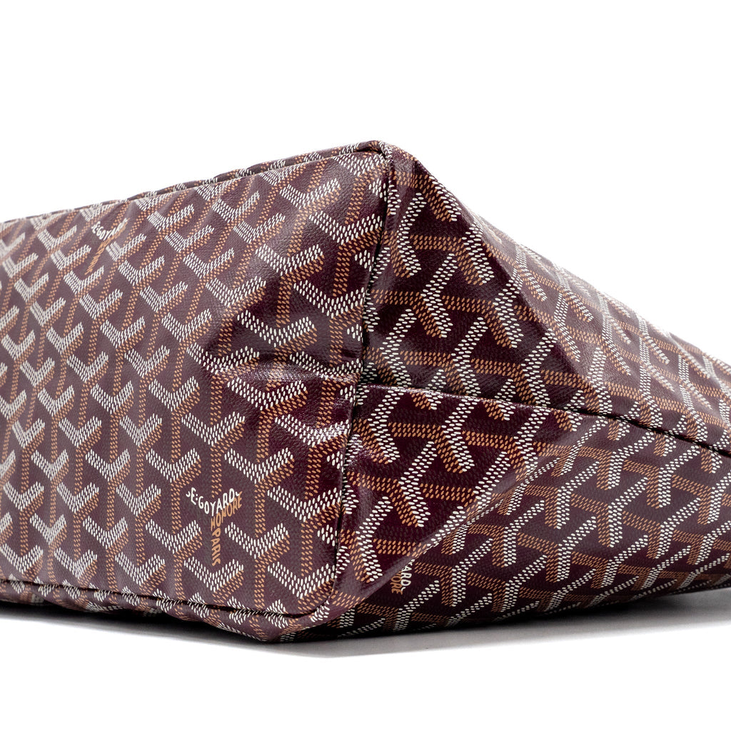 GOYARD SAINT LOUIS PM TOTE BAG GOYARDLINE CANVAS/CALFSKIN BURGUNDY SHW