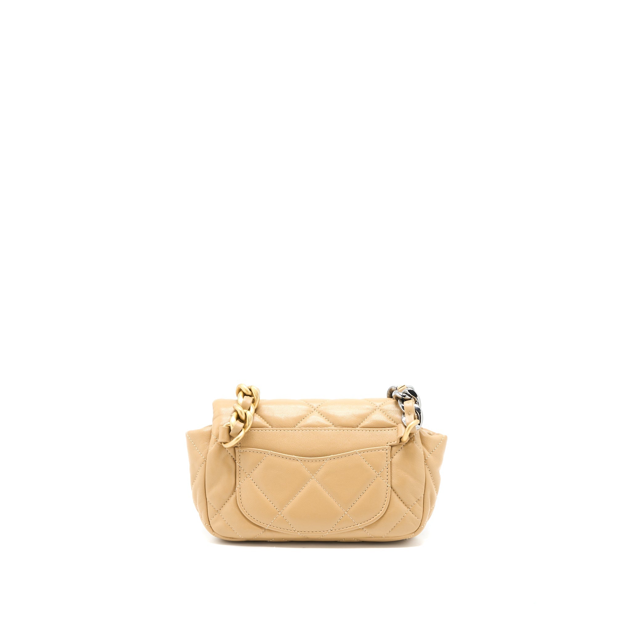 CHANEL 19 BELT BAG LAMBSKIN DARK BEIGE MULTICOLOUR HARDWARE
