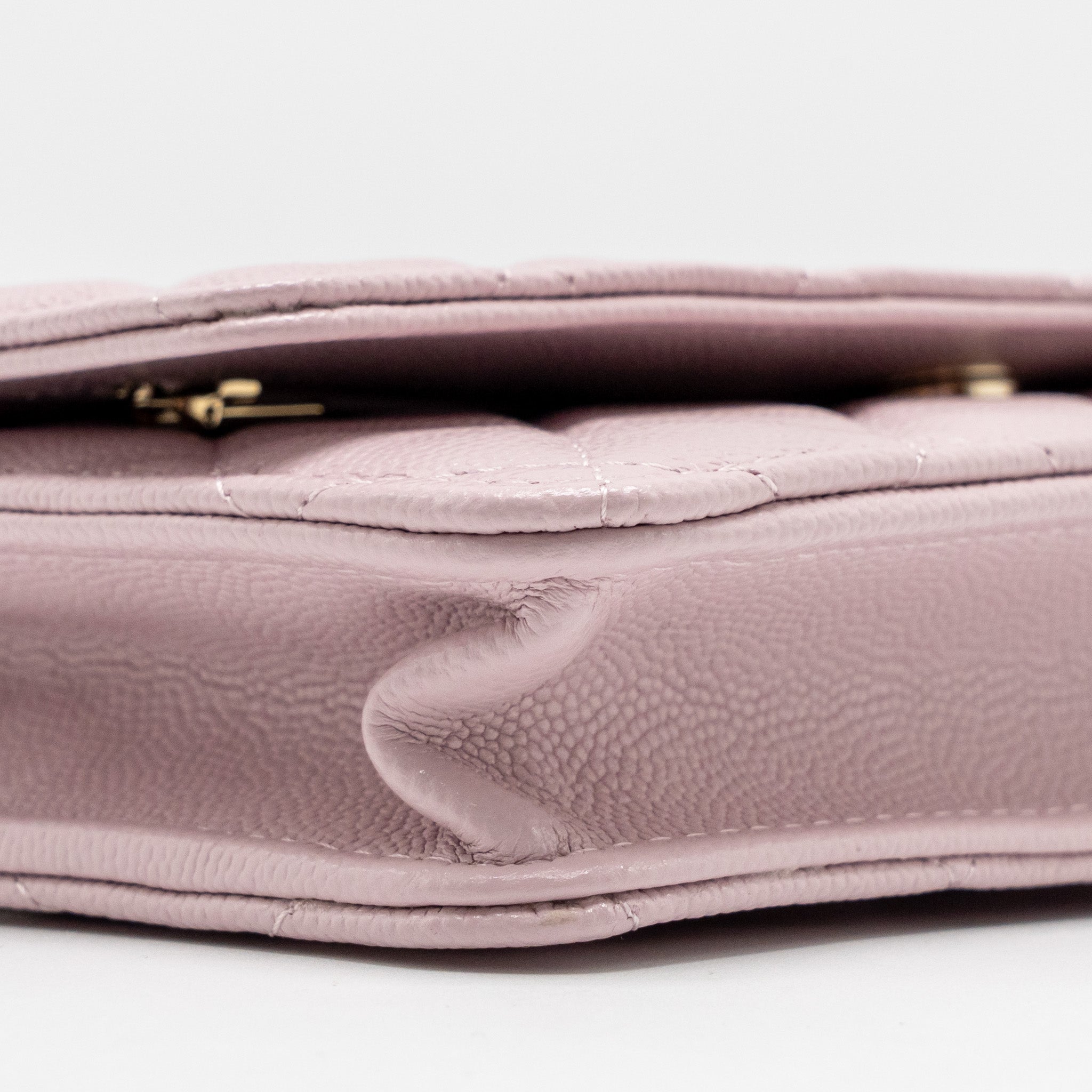 CHANEL CLASSIC WALLET ON CHAIN CAVIAR PINK LGHW