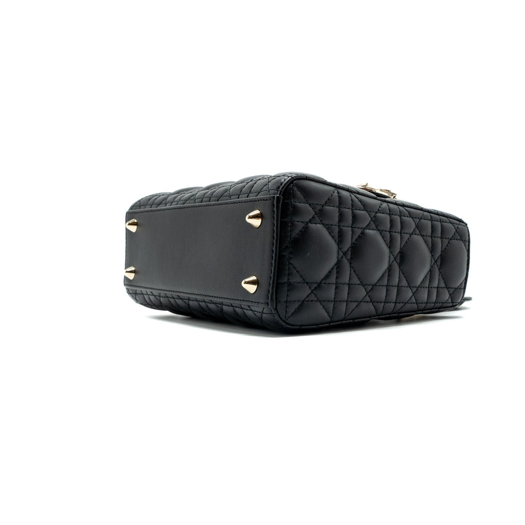 DIOR SMALL LADY DIOR LAMBSKIN BLACK LGHW