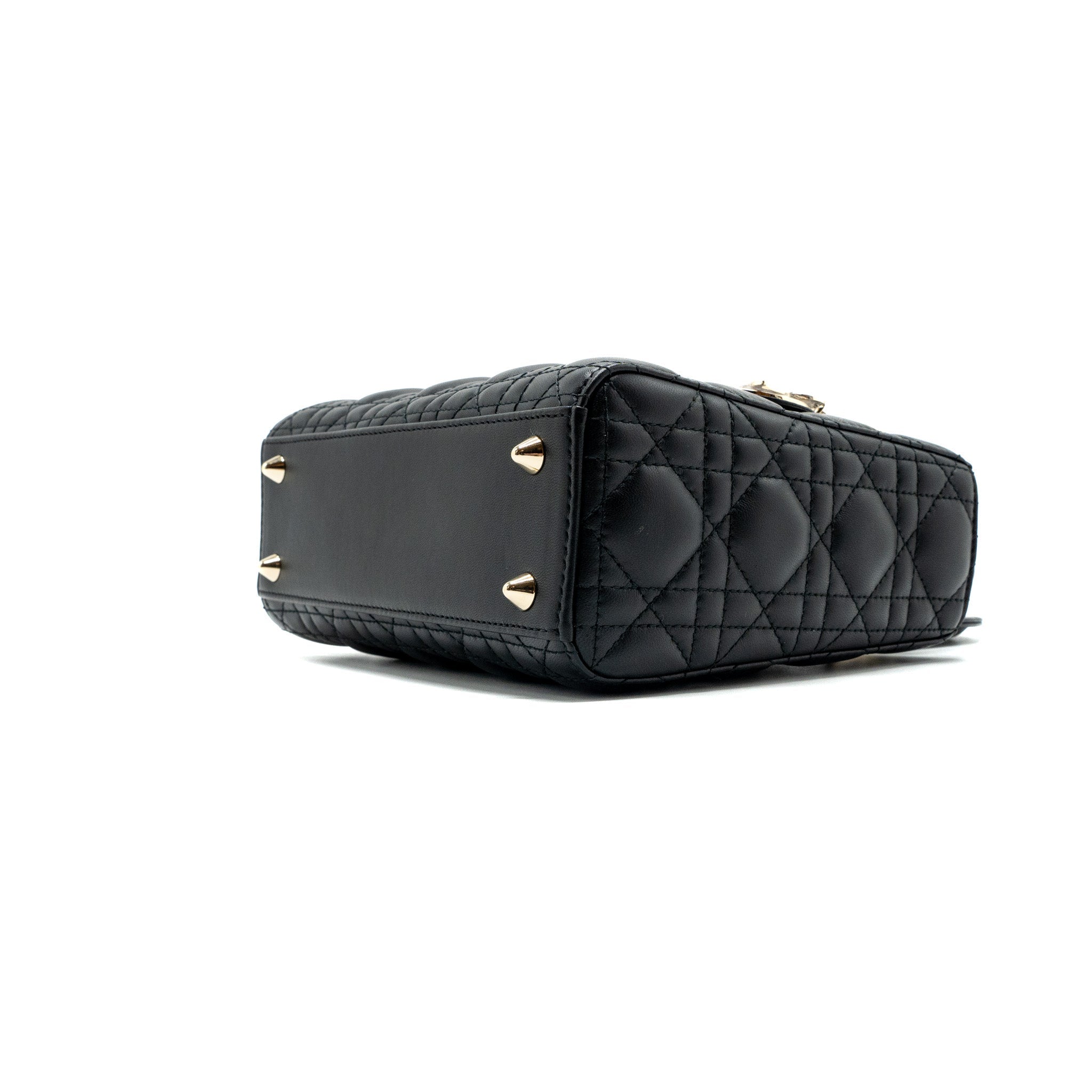 DIOR SMALL LADY DIOR LAMBSKIN BLACK LGHW