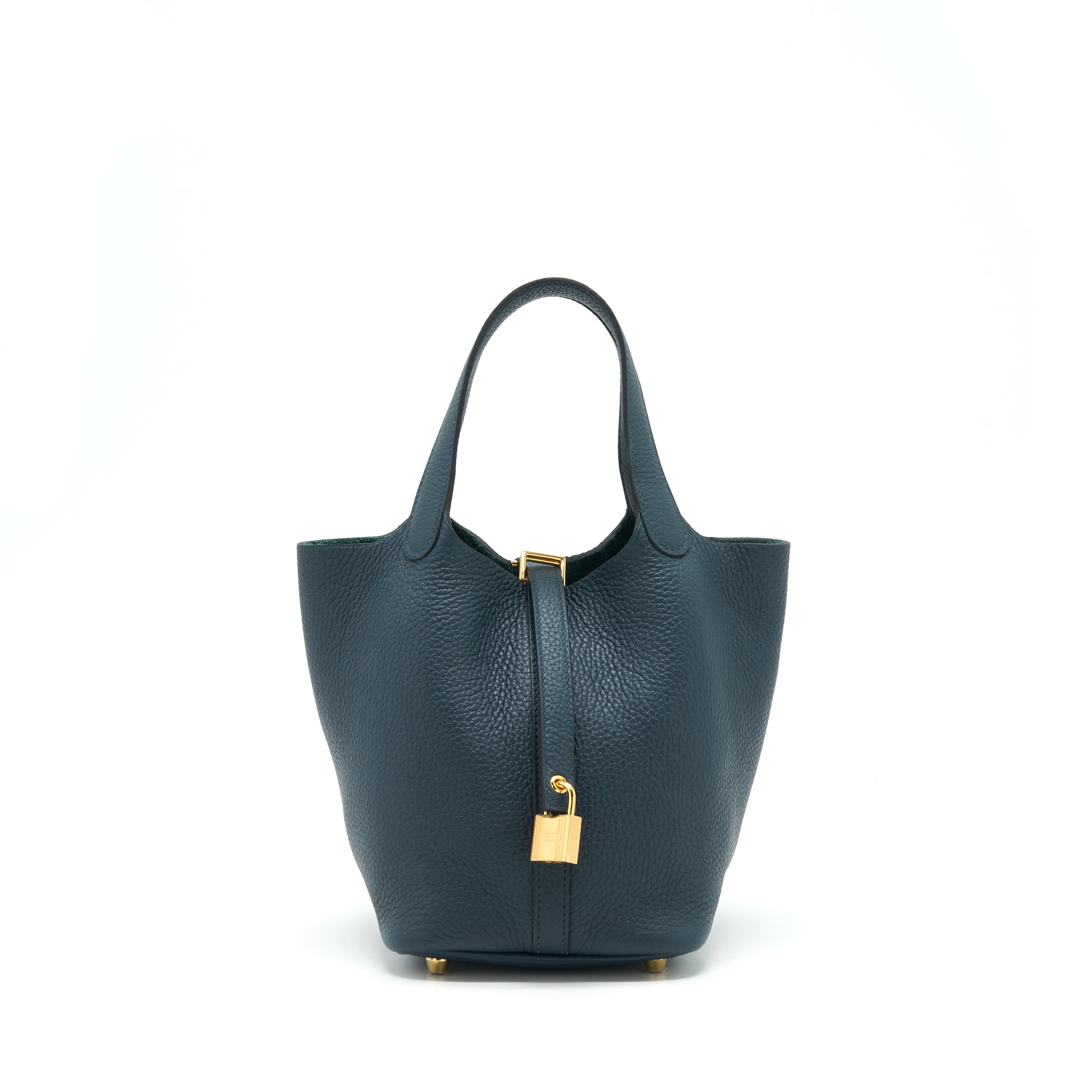 HERMES PICOTIN 18 LOCK BAG CLEMENCE 6O VERT CYPRESS GHW