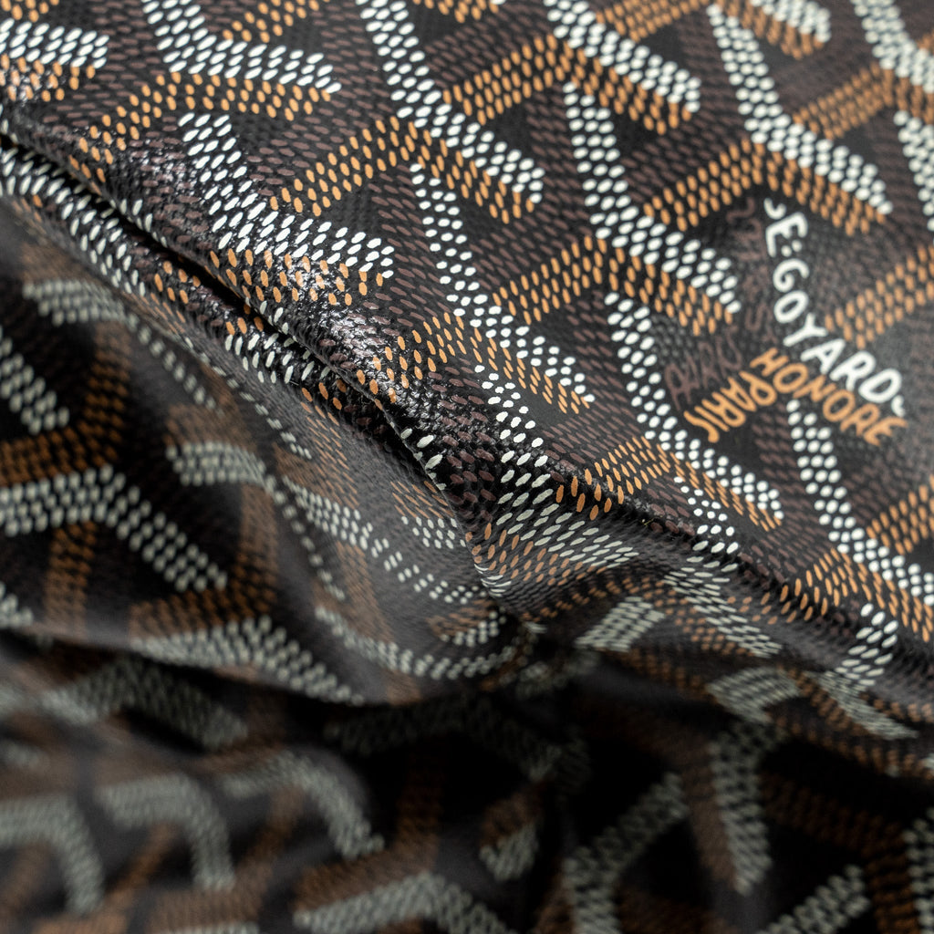 GOYARD SAINT LOUIS PM TOTE BAG GOYARDINE CANVAS/CALFSKIN BLACK SHW