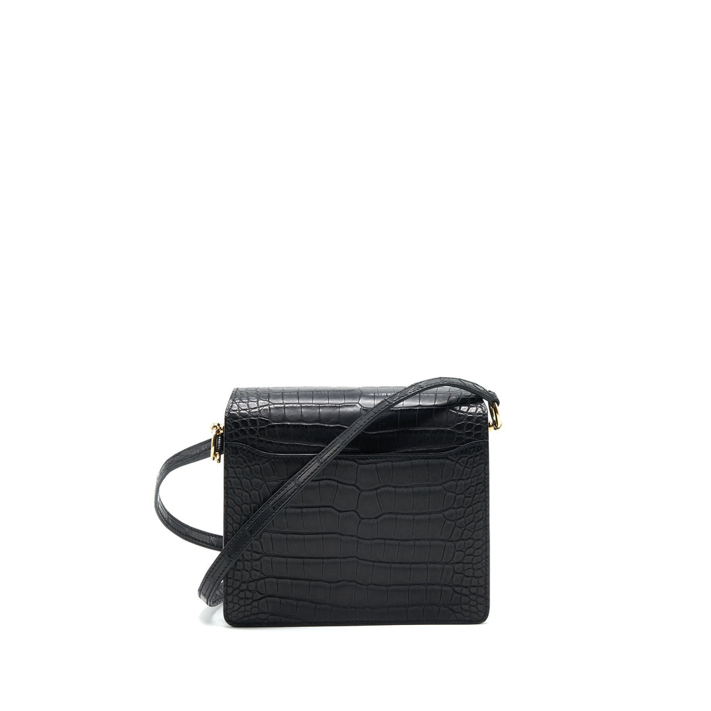 HERMES MINI ROULIS ALLIGATOR MISSISSIPPIESIS MAT 89 BLACK GHW