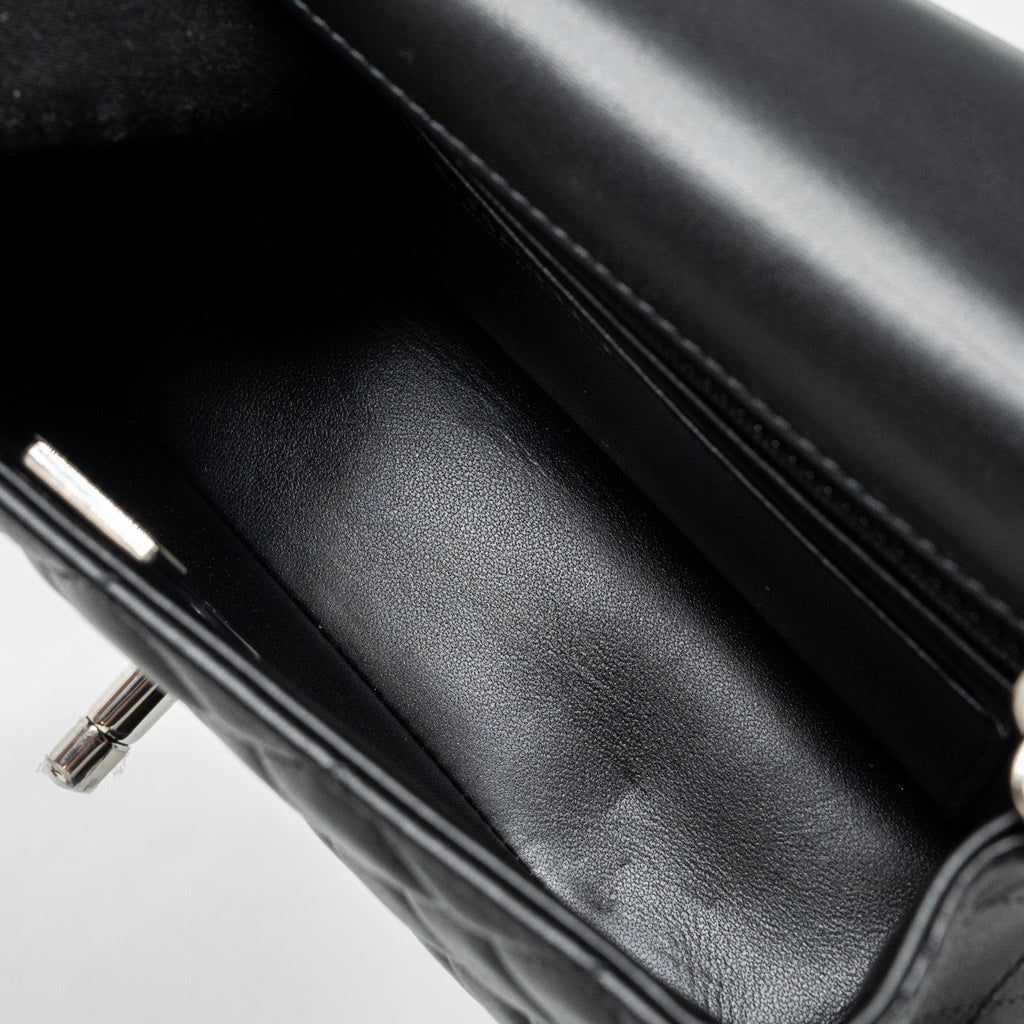 CHANEL MINI RECTANGULAR FLAP BAG LAMBSKIN BLACK SHW (MICROCHIP)