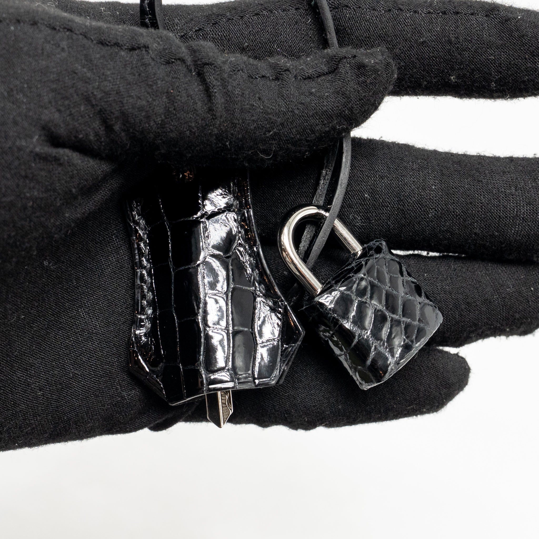 HERMES TOUCH KELLY 25 MADAME / CROCODILE NILOTICUS BLACK SHW