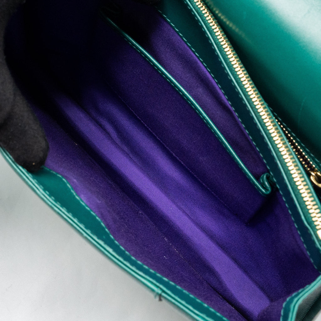 BVLGARI SERPENTI FOREVER FLAP BAG CALFSKIN GREEN GHW