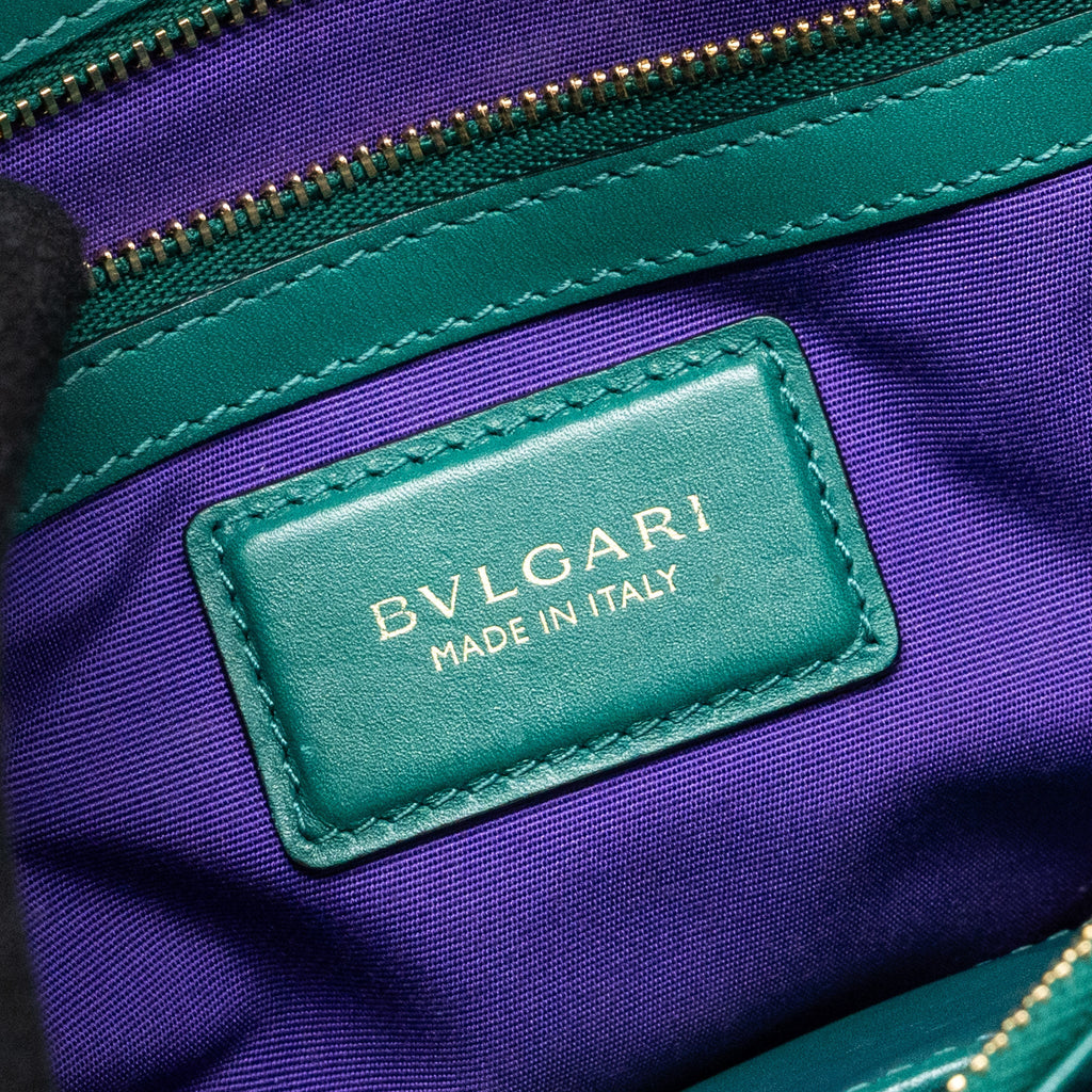 BVLGARI SERPENTI FOREVER FLAP BAG CALFSKIN GREEN GHW