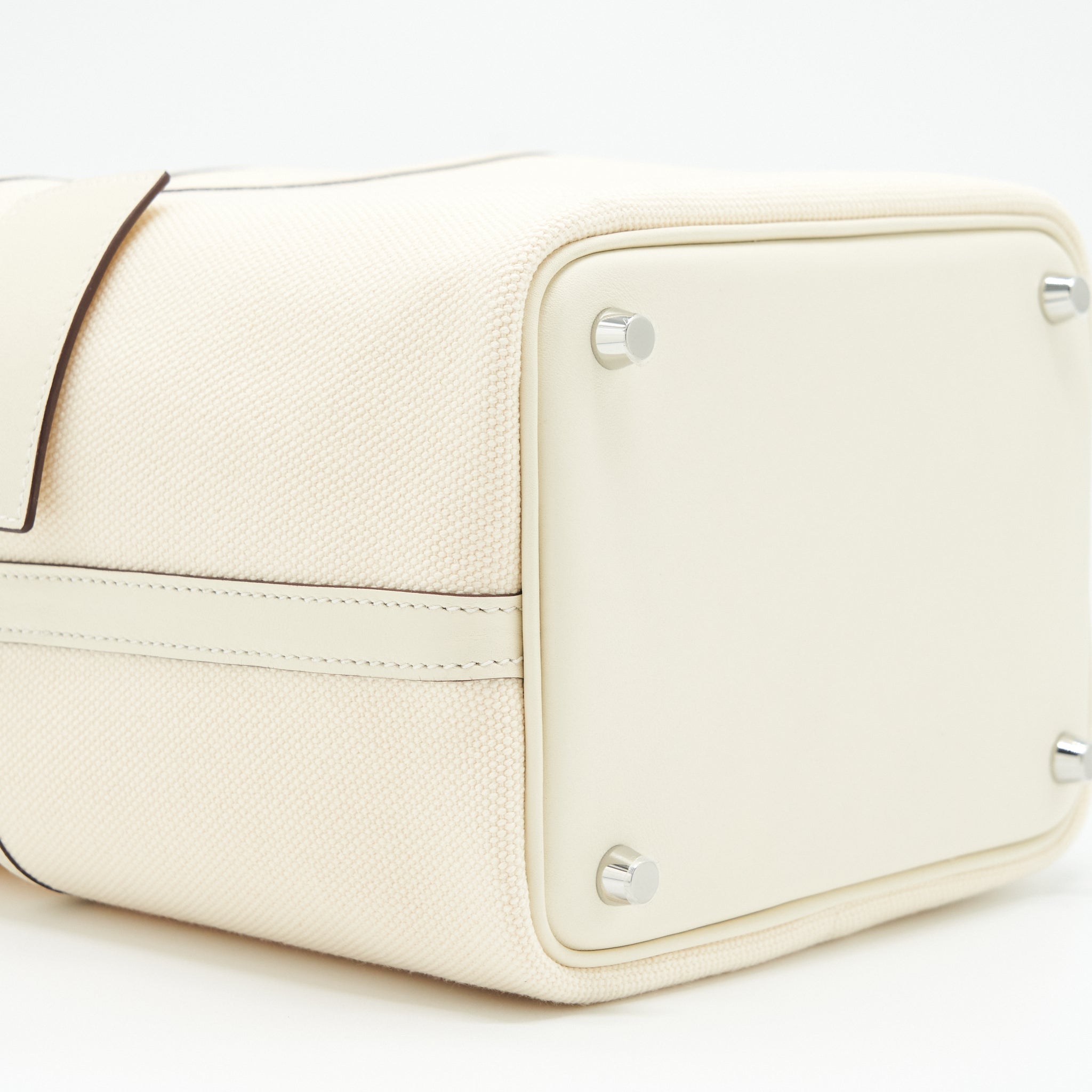 HERMES PICOTIN CARGO 18 LOCK BAG SWIFT AND TOILE CANVAS ECRU/NATA SHW