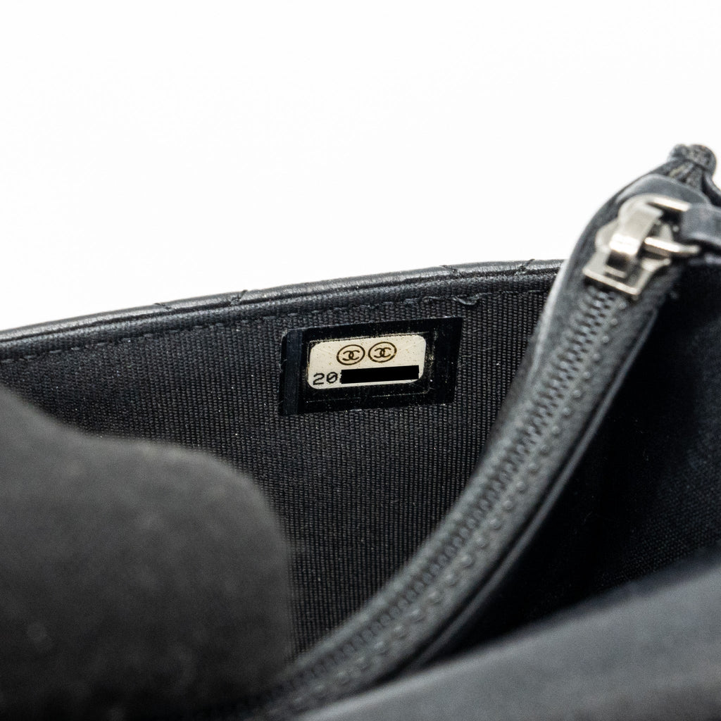 CHANEL BOY WALLET ON CHAIN LAMBSKIN BLACK RUTHENIUM HARDWARE