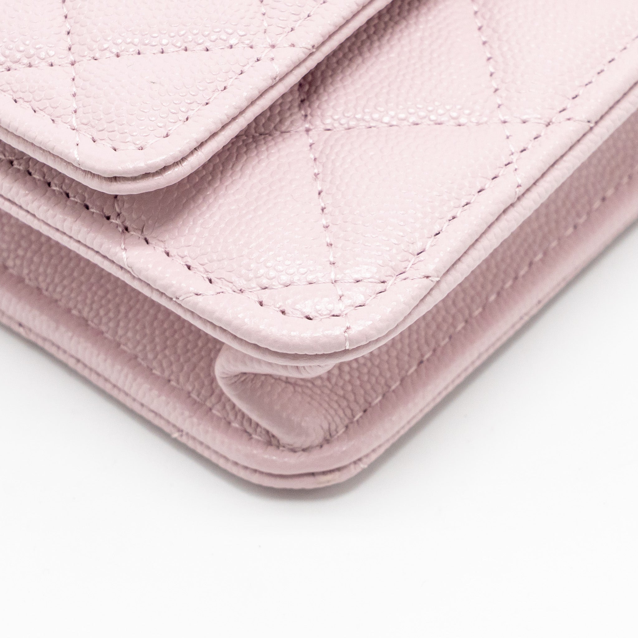 CHANEL CLASSIC WALLET ON CHAIN CAVIAR PINK LGHW