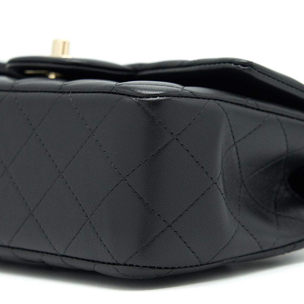 CHANEL 21K TOP HANDLE MINI RECTANGULAR FLAP BAG BLACK GHW