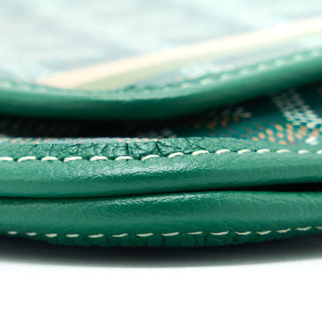 GOYARD PORTEFEUILLE POCHETTE PLUMET GOYARDINE CANVAS VERT SHW