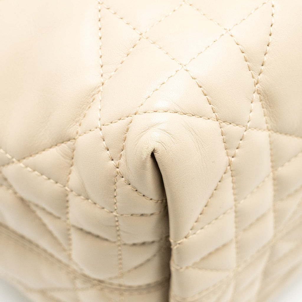 DIOR MEDIUM DIOR TOUJOURS TOTE BAG CALFSKIN POWDER BEIGE LGHW