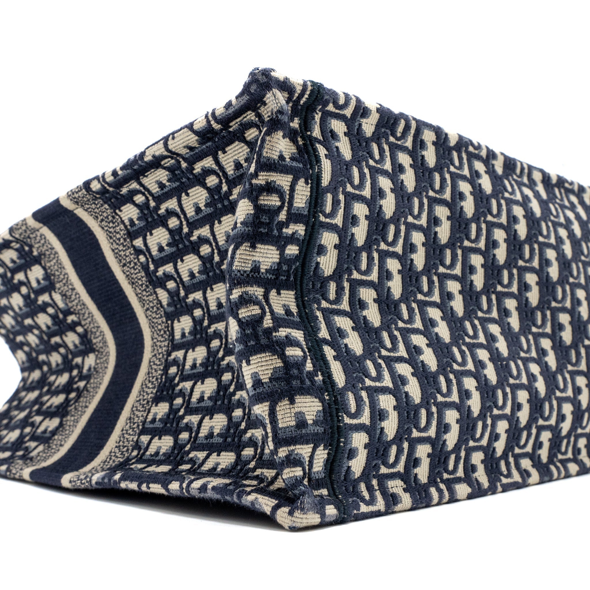 DIOR LARGE BOOK TOTE BLUE DIOR OBLIQUE EMBROIDERY