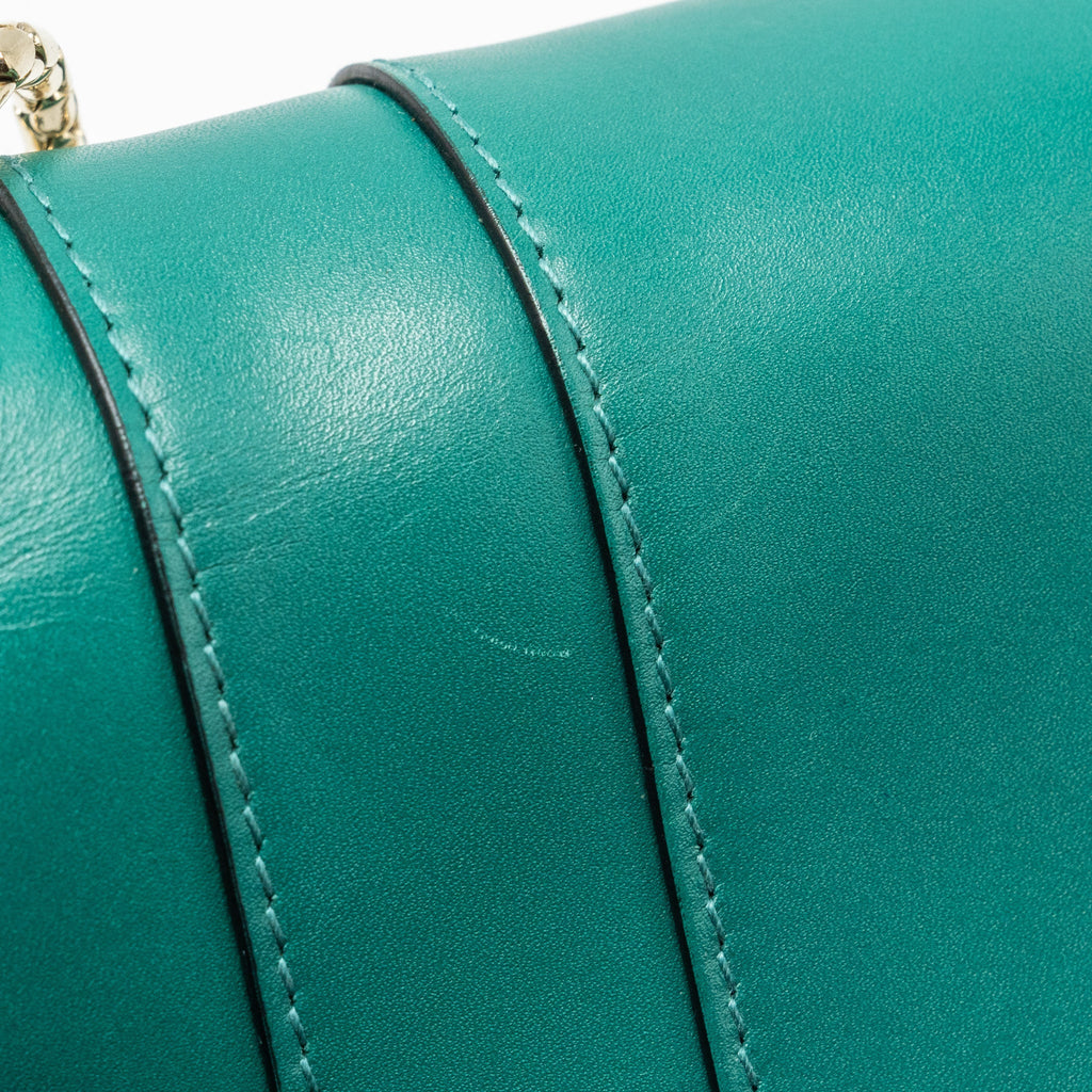 BVLGARI SERPENTI FOREVER FLAP BAG CALFSKIN GREEN GHW