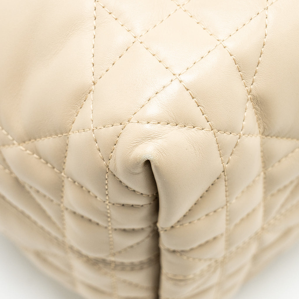 DIOR MEDIUM DIOR TOUJOURS TOTE BAG CALFSKIN POWDER BEIGE LGHW