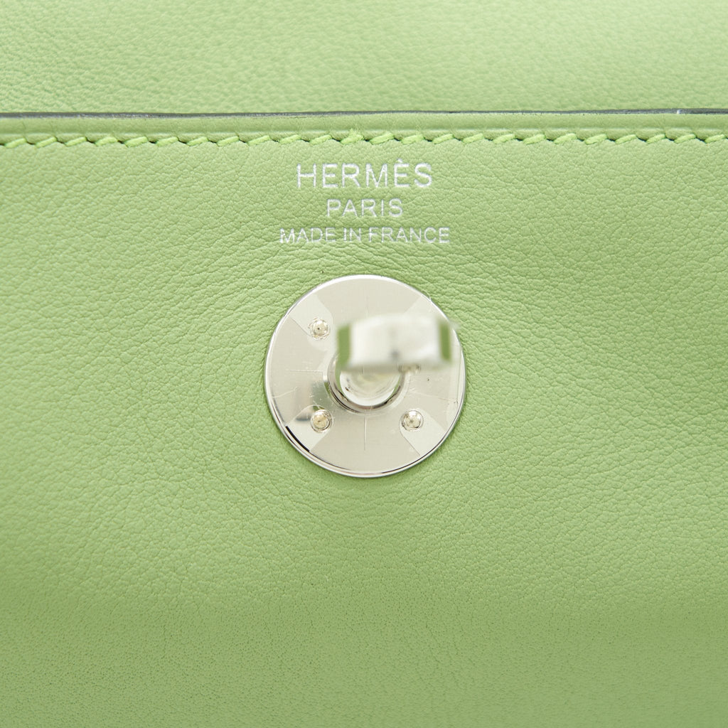 HERMES MINI LINDY 3I VERT CRIQUET SHW SWIFT LEATHER