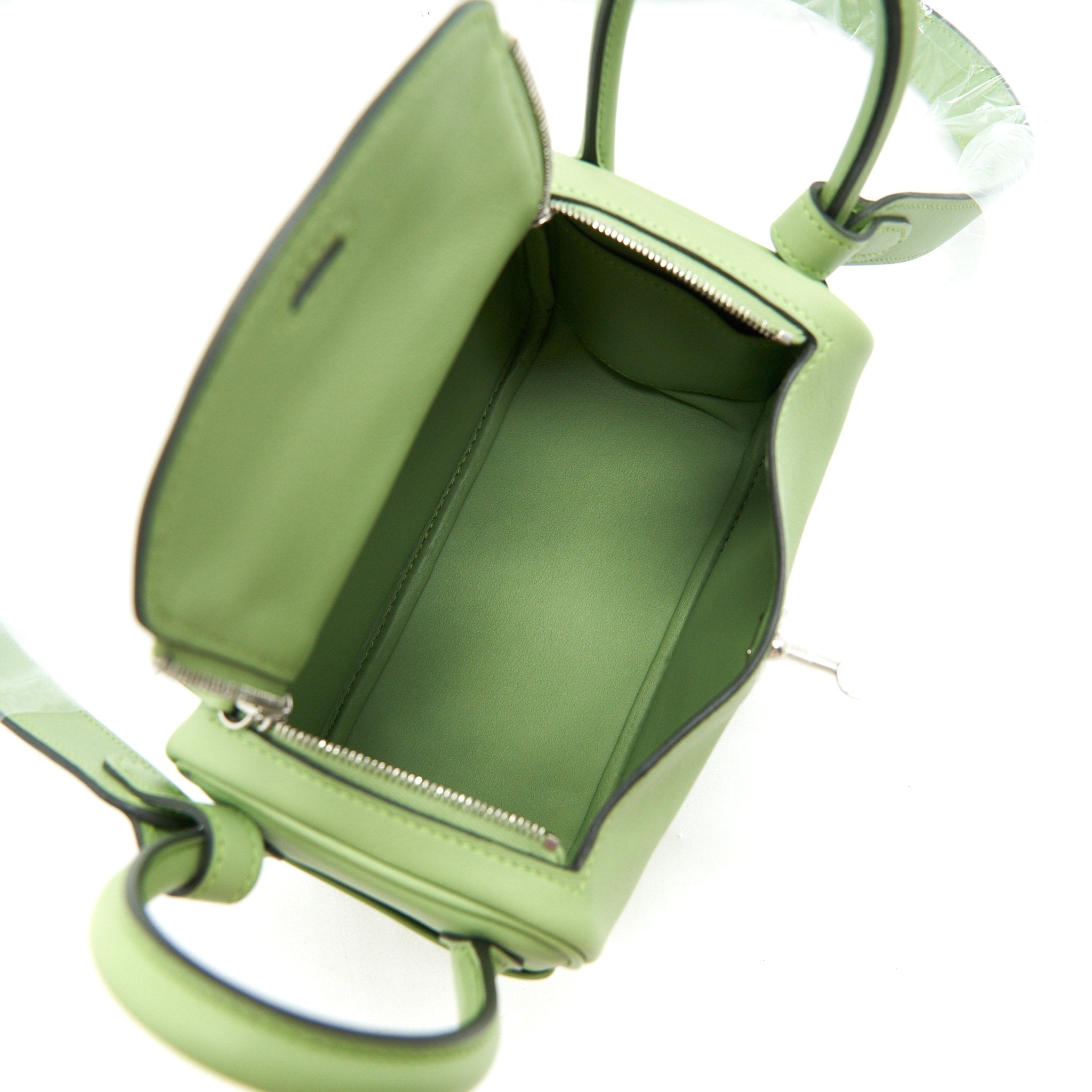 HERMES MINI LINDY 3I VERT CRIQUET SHW SWIFT LEATHER