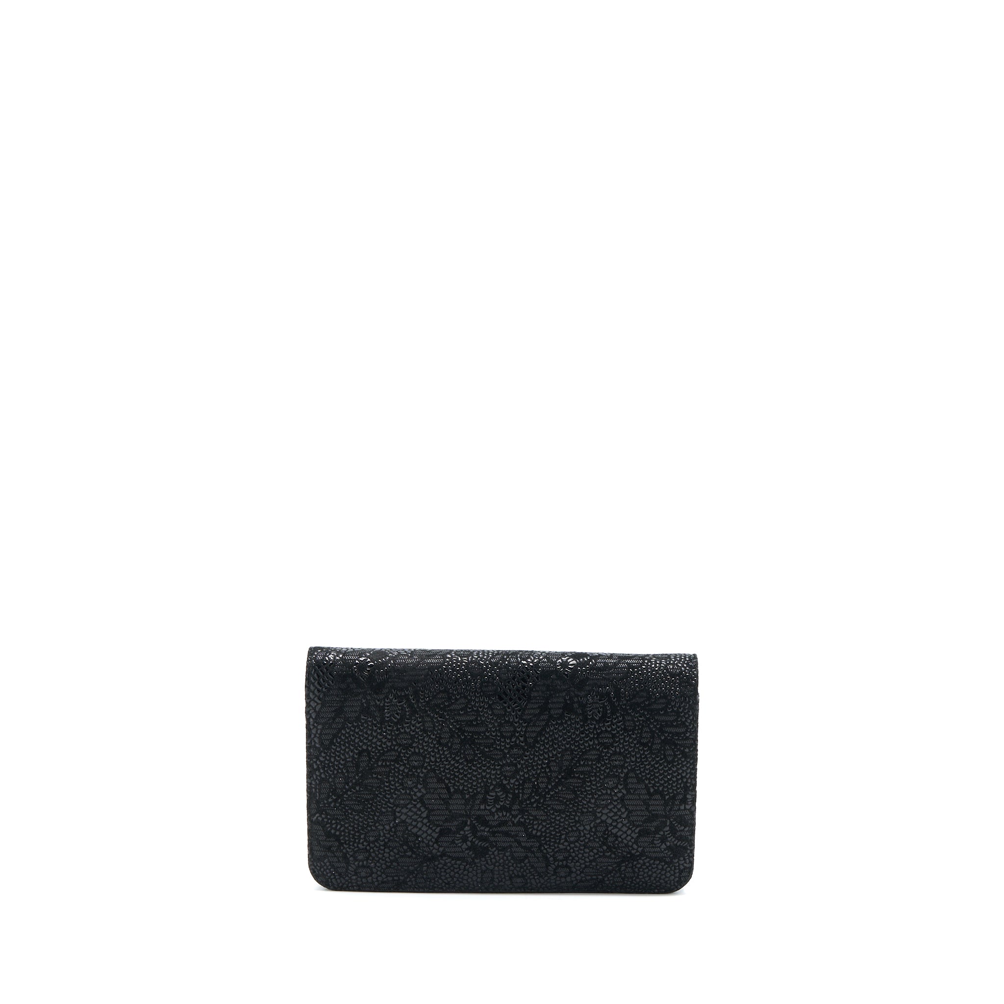 CHANEL SEASONAL WALLET ON CHAIN FABRIC BLACK SHW