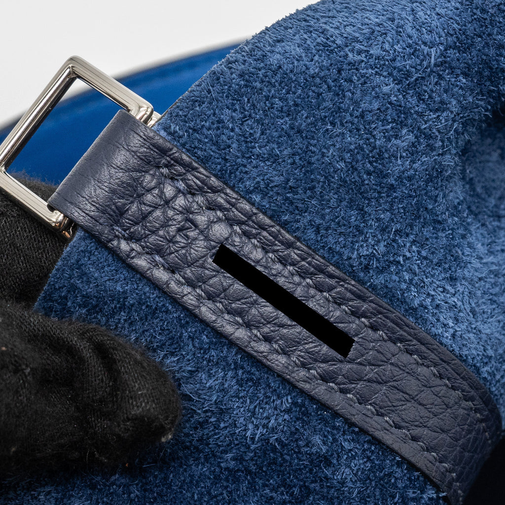 HERMES PICOTIN 22 LOCK BAG CLEMENCE/ SWIFT BLUE NUIT / BLUE FRANCE SHW