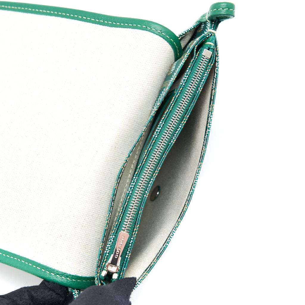 GOYARD PORTEFEUILLE POCHETTE PLUMET GOYARDINE CANVAS VERT SHW