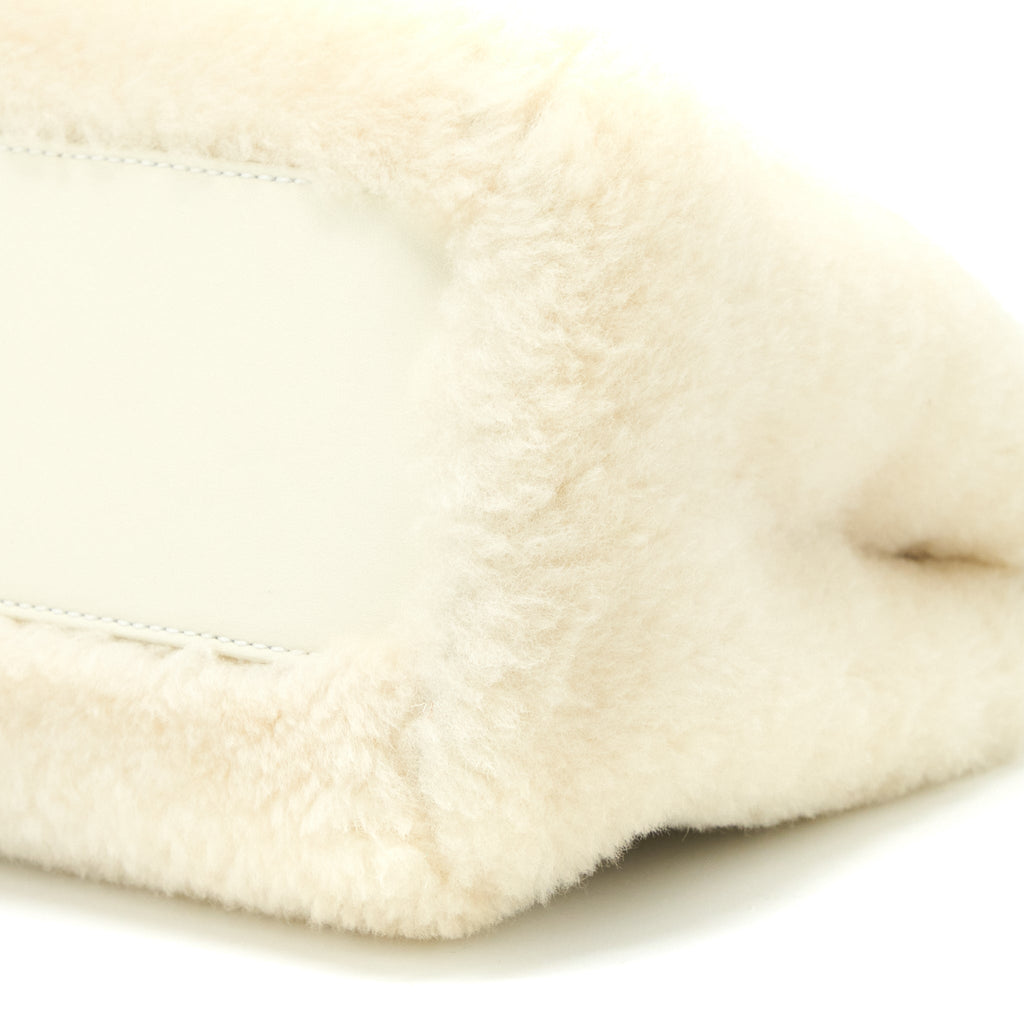 FENDI MINI PEEKABOO BAG MONTONE LISCIO LAMBSKIN WHITE GHW