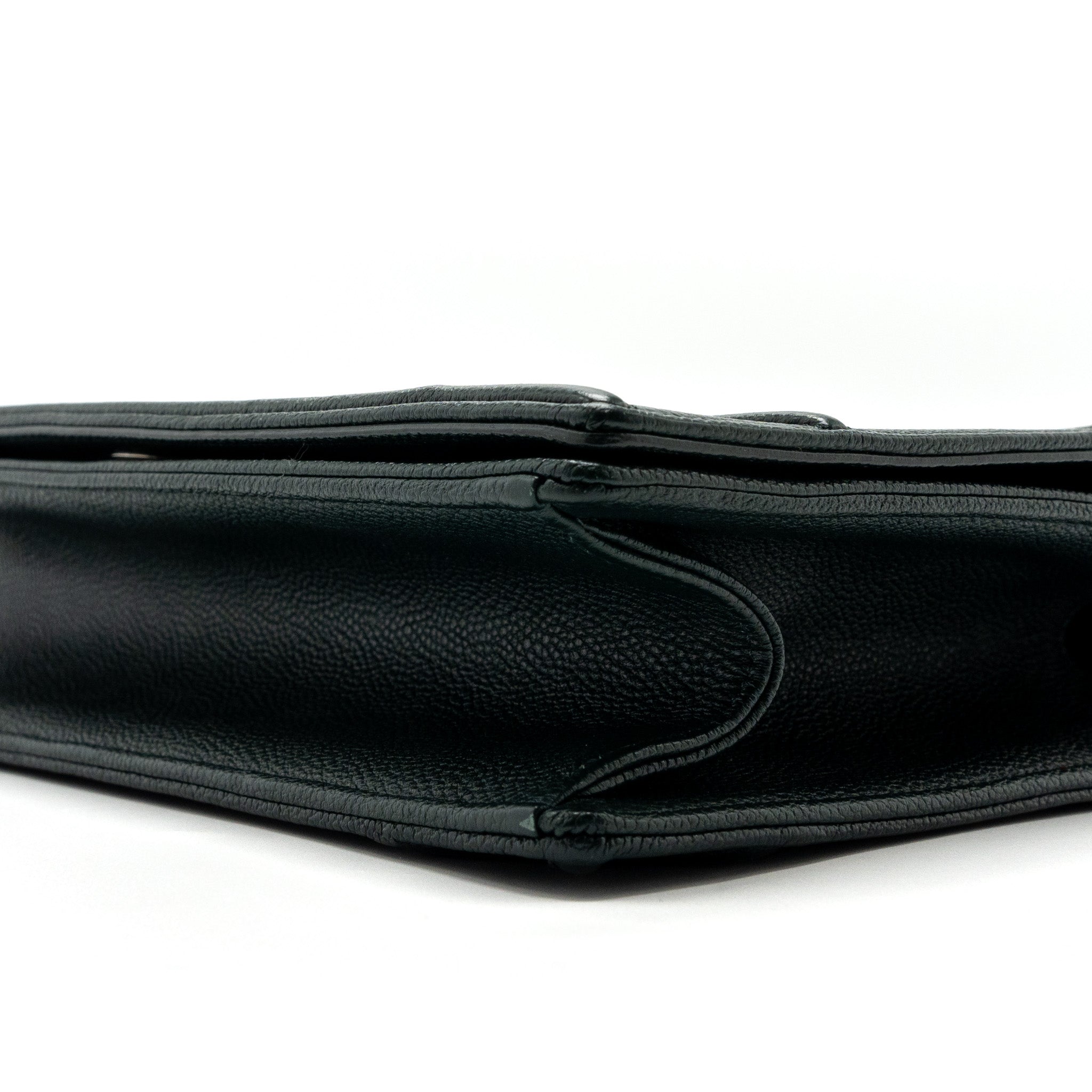 DIOR LARGE DIORAMA BAG GRAINED CALFSKIN DARK GREEN SHW