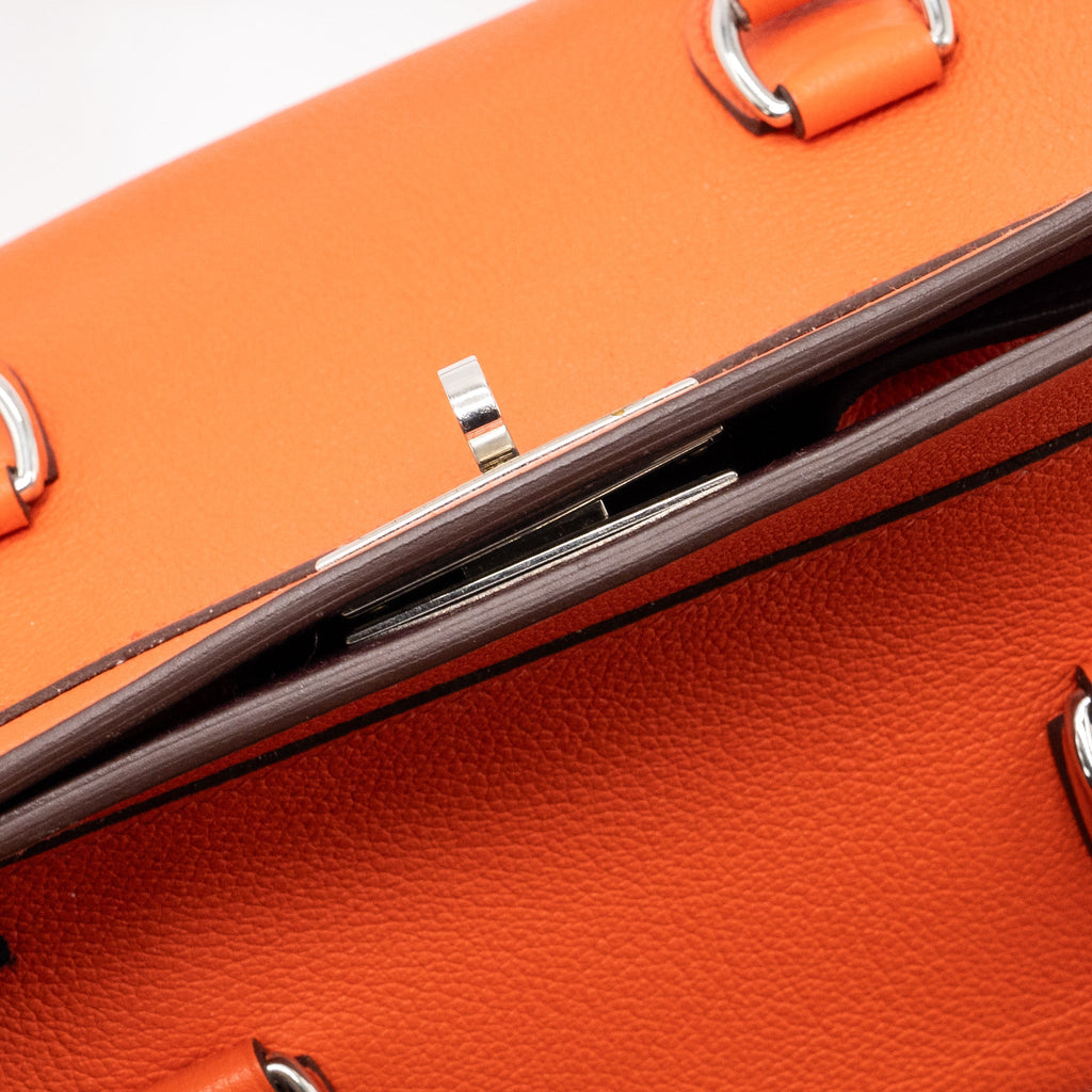 HERMES TOOLBOX 20 EVERCOLOR ORANGE POPPY / BORDEAUX SHW