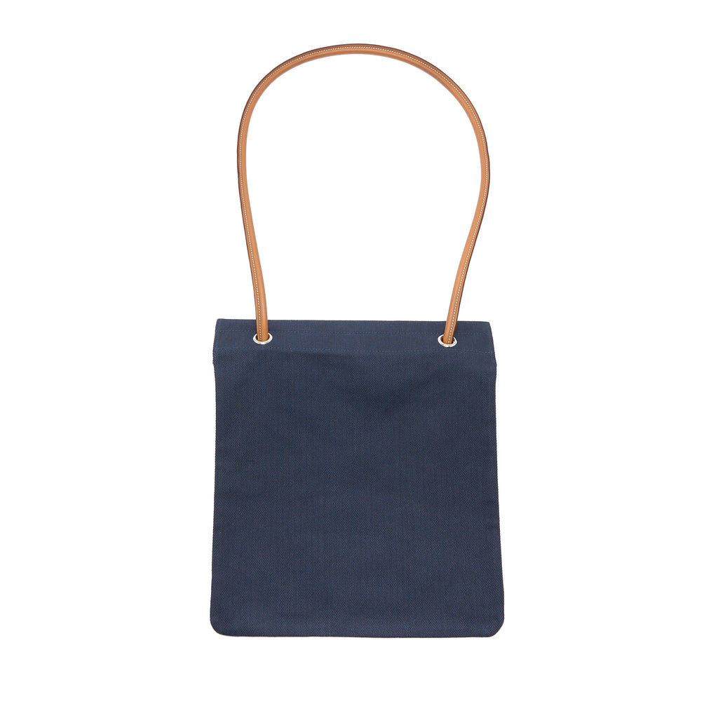 HERMES ALINE GROOMING CANVAS BAG NAVY SHW