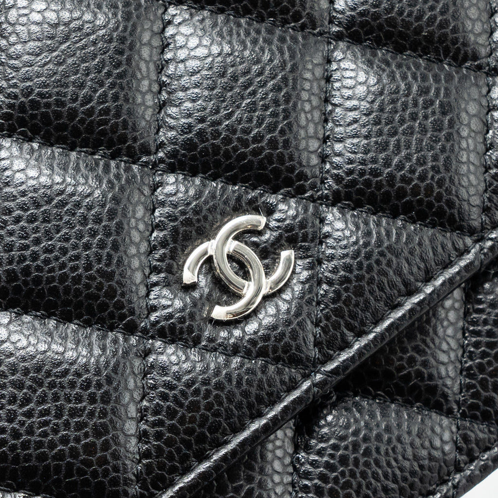 CHANEL CLASSIC WALLET ON CHAIN CAVIAR BLACK SHW (MICROCHIP)