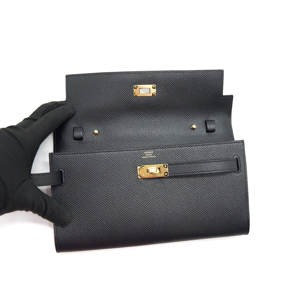 HERMES KELLY TO GO BLACK GHW