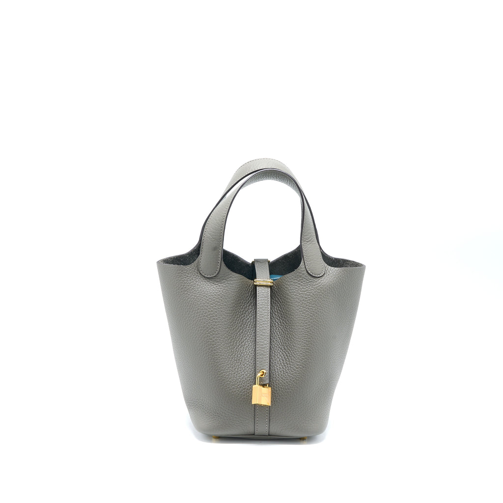 HERMES PICOTIN 18 LOCK BAG CLEMENCE 0L GRIS MEYER GHW